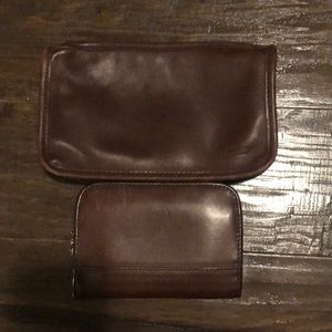 Coach wallet and matching cosmetic bag
